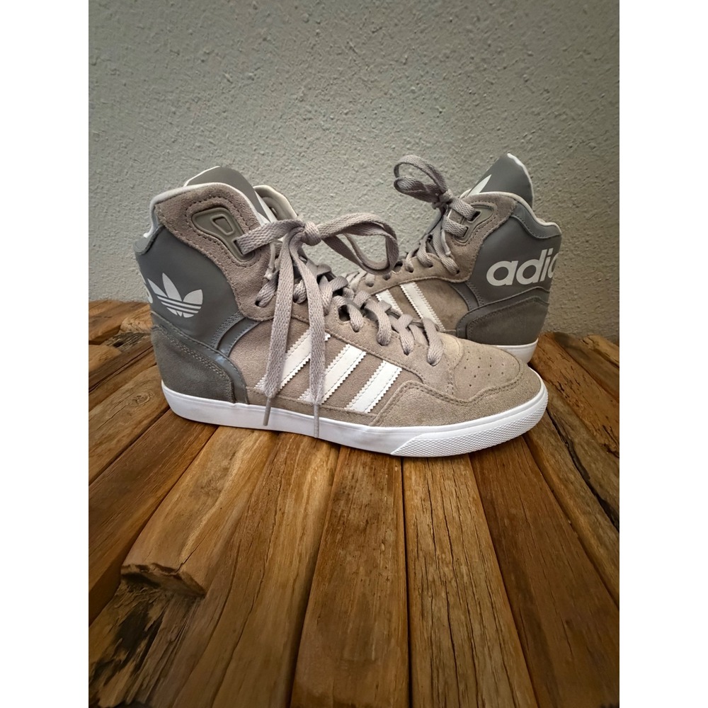 Adidas Extaball High Top Sneakers Size 10 Grey White S75786 Athletic Shoes